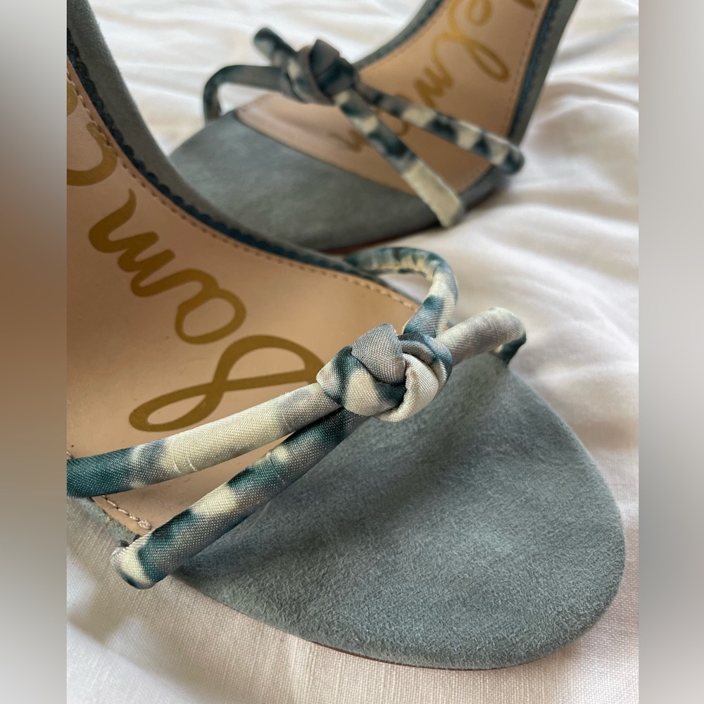 Sam Edelman Open-Toed Heeled Sandals, Blue Suede, Size 9.5